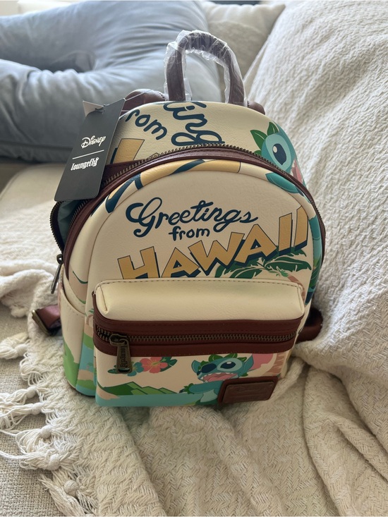Loungefly Handbags - Disney Loungefly Stitch Aloha Poster Mini Backpack